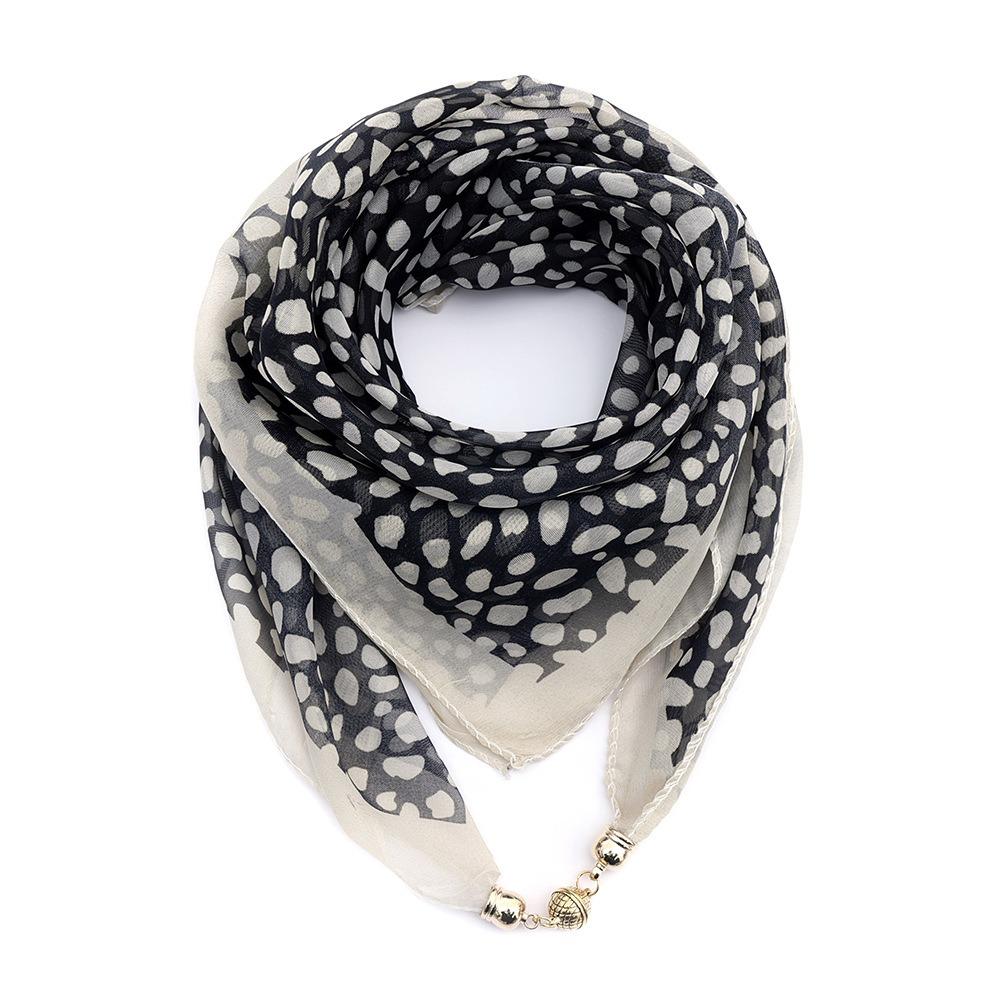 Magnetic Buckle Silk Scarf Chiffon Square Scarf Fashion Headscarves  Spring 1