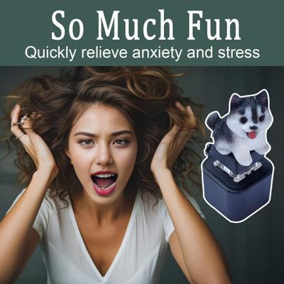 Dog Keyboard Fidget Toy with Sound LED Light Stress Anxiety Relief Rechargeable Animal Keyboard Clicker Keychain Decompression Button Sensory Toy