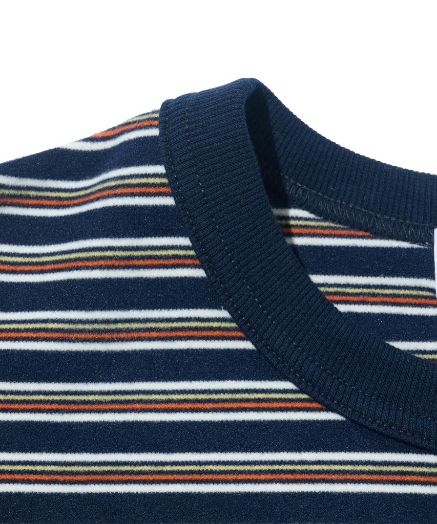 TAILOR STUDIO British Classic Striped Long Sleeve Tee (Navy)