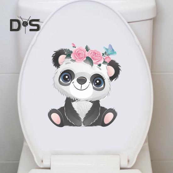 Autocollant WC Écureuil Décoratif - Sticker PVC Animaux Pour Abattant Toilette - Déco Maison Amusante