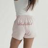 High Waist Embroidered Striped Loose Casual Shorts Women's 100% Cotton Fashion Korean Style Straight Leg Pants Single Wear Summer Shorts