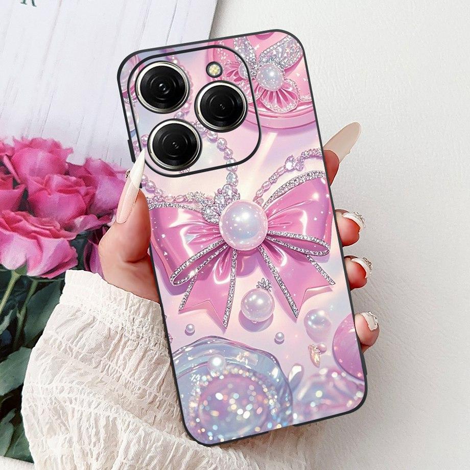 Luxury Matte Silicone Soft Case For Tecno Spark 20 20Pro 20 Pro+ 4G 5G Spark 20C KJ7 KJ6 KJ5 BG7 Capa Flower Loving Heart Cover