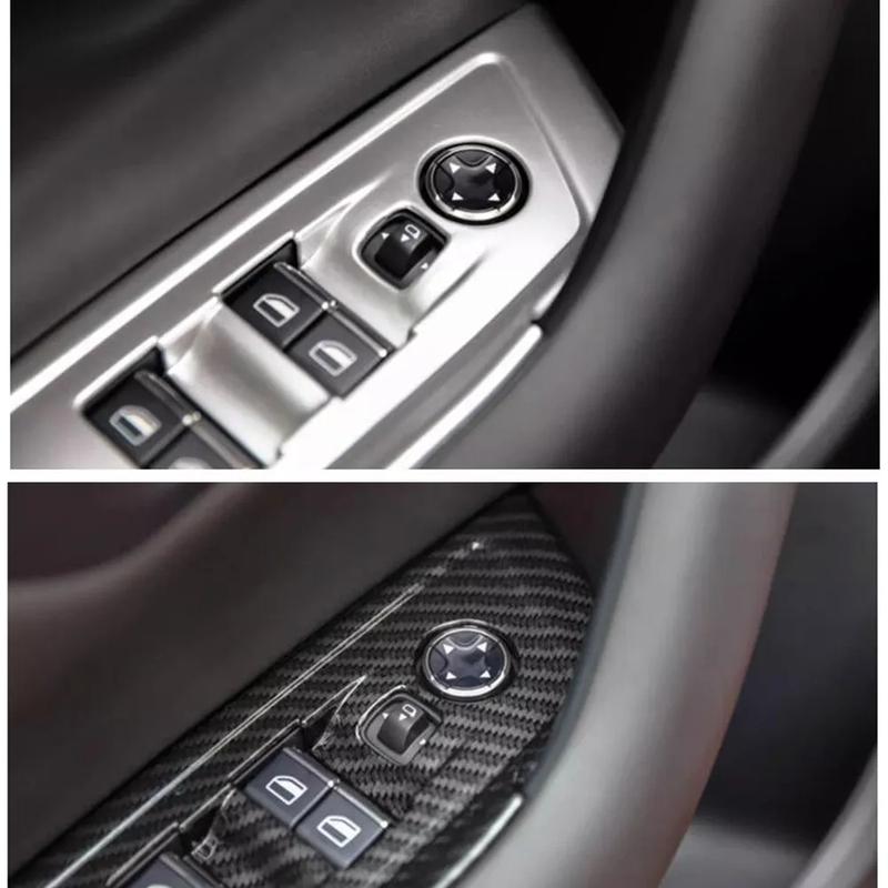 For Peugeot 508 GT    ABS Carbon Fiber Armrest Window Buttons Cover Glass Lift Adjust Switch Panel Trim Accessories