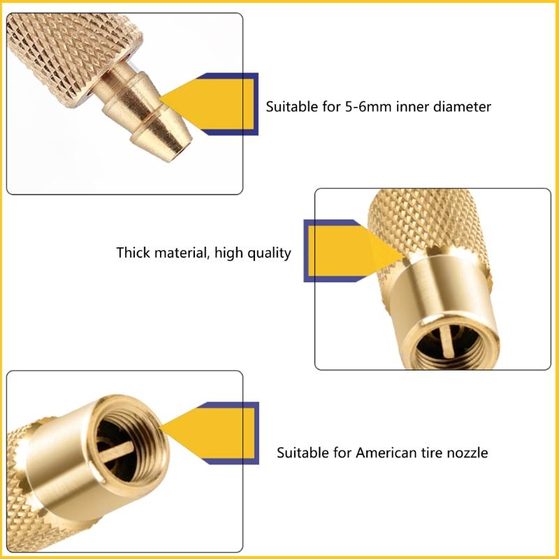 Car Inflatable Nozzle Quick Connector Thread Nozzle Adapter-Valve Brass Air