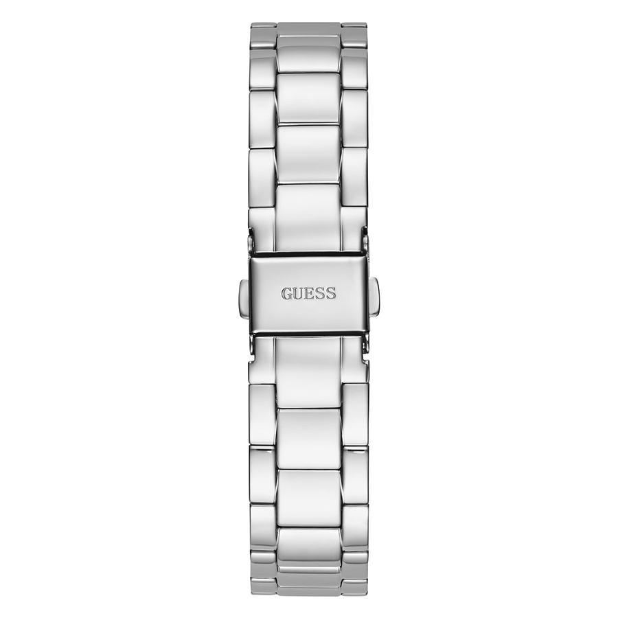 Guess Luna Diamonds Blaues Zifferblatt Silbernes Stahlarmband Quarz-Armbanduhr für Damen - GW0307L1