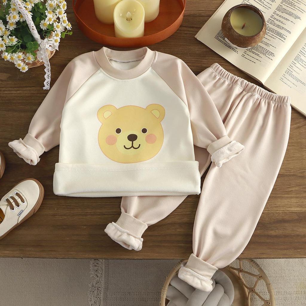 Kinder Fleece-gefüttertes Thermo-Unterwäsche-Set für Jungen & Mädchen - Gemütliche Herbstkleidung