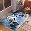 Wolf Moon Doormat Welcome Mat Outdoor Entrance Rug for House Pet Decor Waterproof Wolf Print Forest Trail Mat
