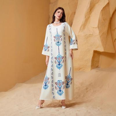 Robe Abaya Estampado para Mulheres Muçulmanas Vestido Dubai