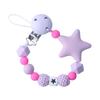 Schöne Sterne Häkelperlen Silikon Beißring Schnuller Schnuller Clip Kette Halter