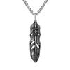 Nordic Vikings Wolf Tooth Pendant Necklace 316L Stainless Steel Hip Hop Rock Fashion Leather Rope Chain Jewelry Gifts