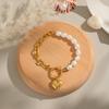 Yori Pearl Romantic Heart Bracelet for Women Temperament Popular Waterproof Retro Classic Stainless Steel Jewelry Gift