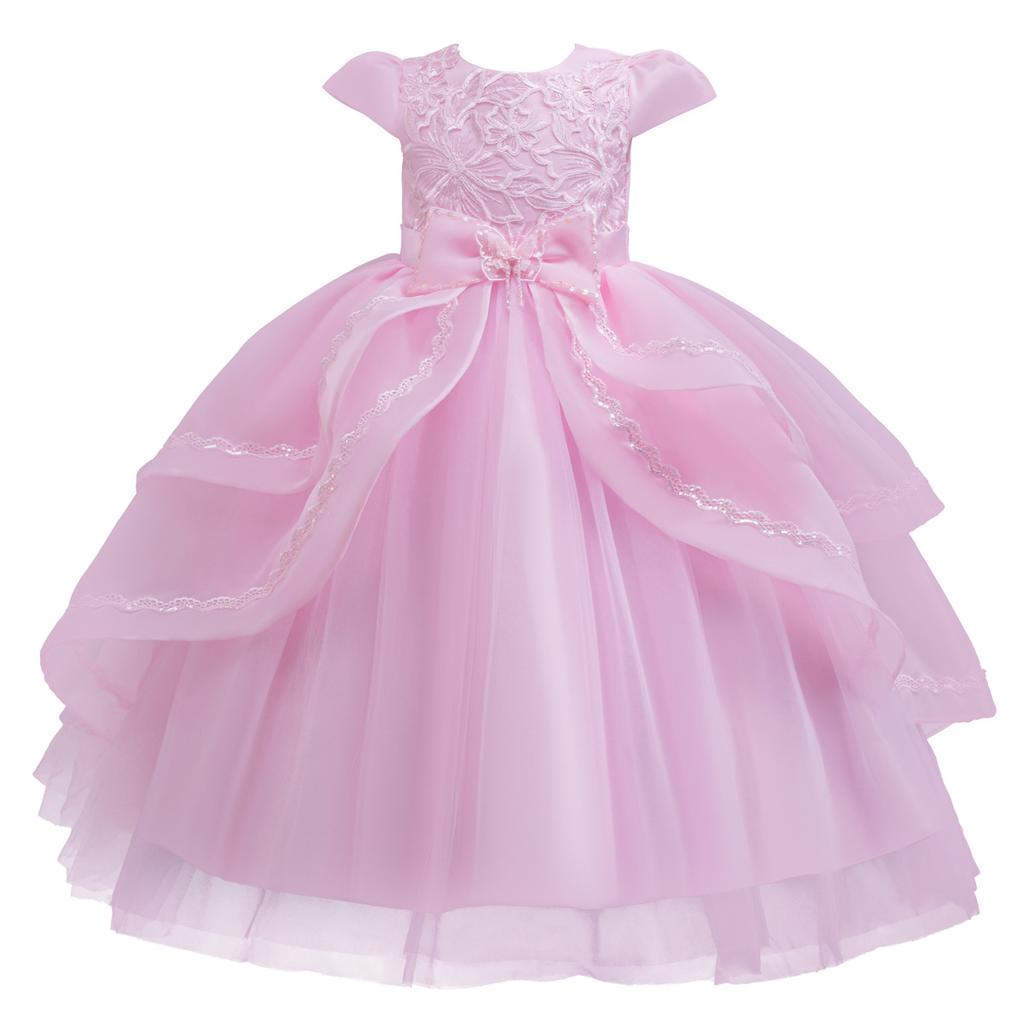 Girls Princess Dresses Irregular Long Mesh Dress Dresses Middle Large Children Piano Performance Clothes Christmas Costumes  Girl's Favourite Dress