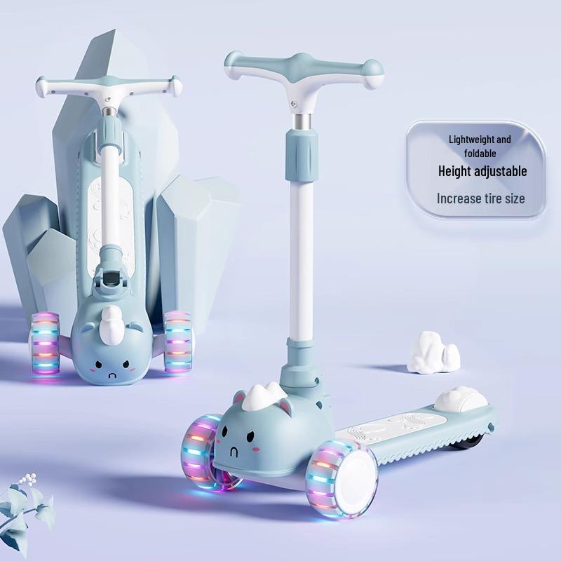 Children's Foldable Scooter for Ages 3-12, Pedal Model, Suitable for Boys and Girls