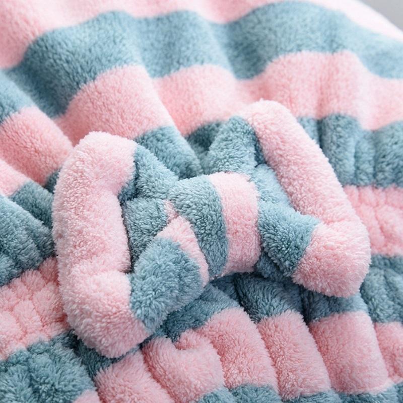 1pcs Dry Hair Towel Quick-Drying Hair Cap Shower Cap for Women Striped Pattern Super Absorbent Bath Accessories Hair Bonnets