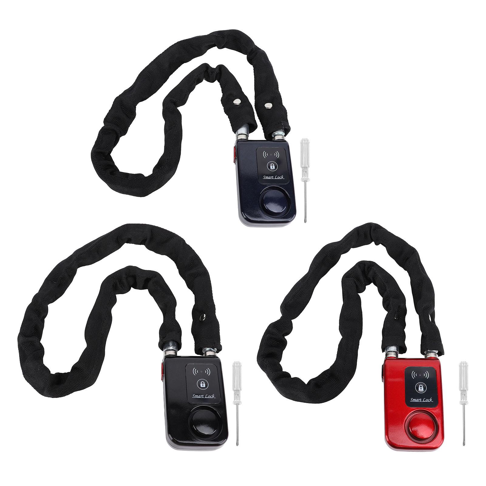 

BT Автомобильный цепной замок Водонепроницаемый APP Control Вибрация Предупреждение Умный противоугонный замок для электрического B Black