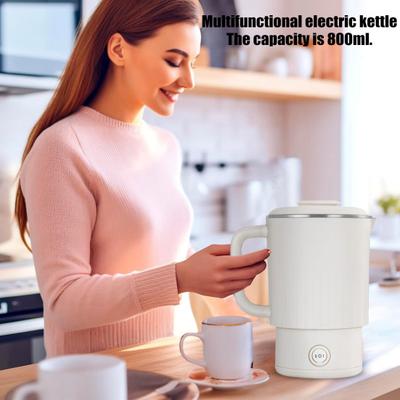 800ml Collapsible Travel Electric Kettle BPA-Free Auto Shut-off Foldable Design Portable 600W Water Boiler Small Kettle