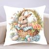 Easter Rabbit Pillow Case Cushion Cover Soft Cute Throw Pillow Case For Car Sofa Pillowcase Polyester With Zipper