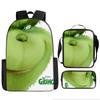 Green Hair Monster Grinch School Bag Campus 12345th and 6th Grade Backpack Lightweight Weight Loss Computer Bag Three-piece Set
