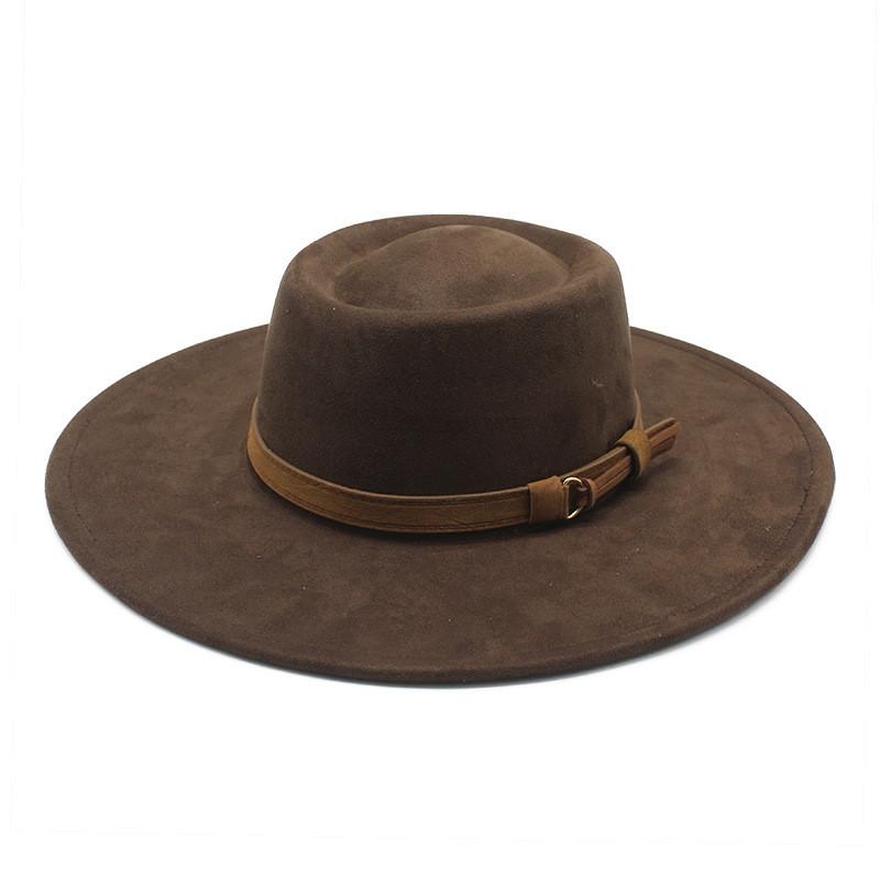 Style Fashion Felt Hat With Wide Brim And Embroidered Totem For Women