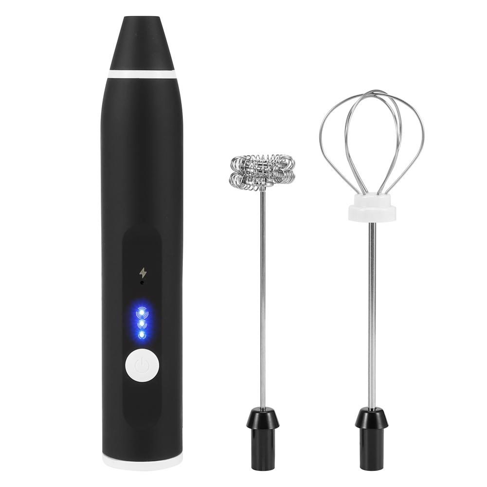 3 Speeds USB Rechargeable Electric Milk Frother Handheld Coffee Mixer Stirrer Egg Beater