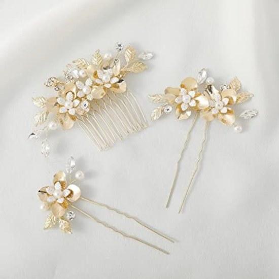 Hair ornamentheaddresscombU pin3-piece setbridehair accessoryhandmadewedding headdresshair ornamentflowerweddingreceptionafter-partypresentat attire