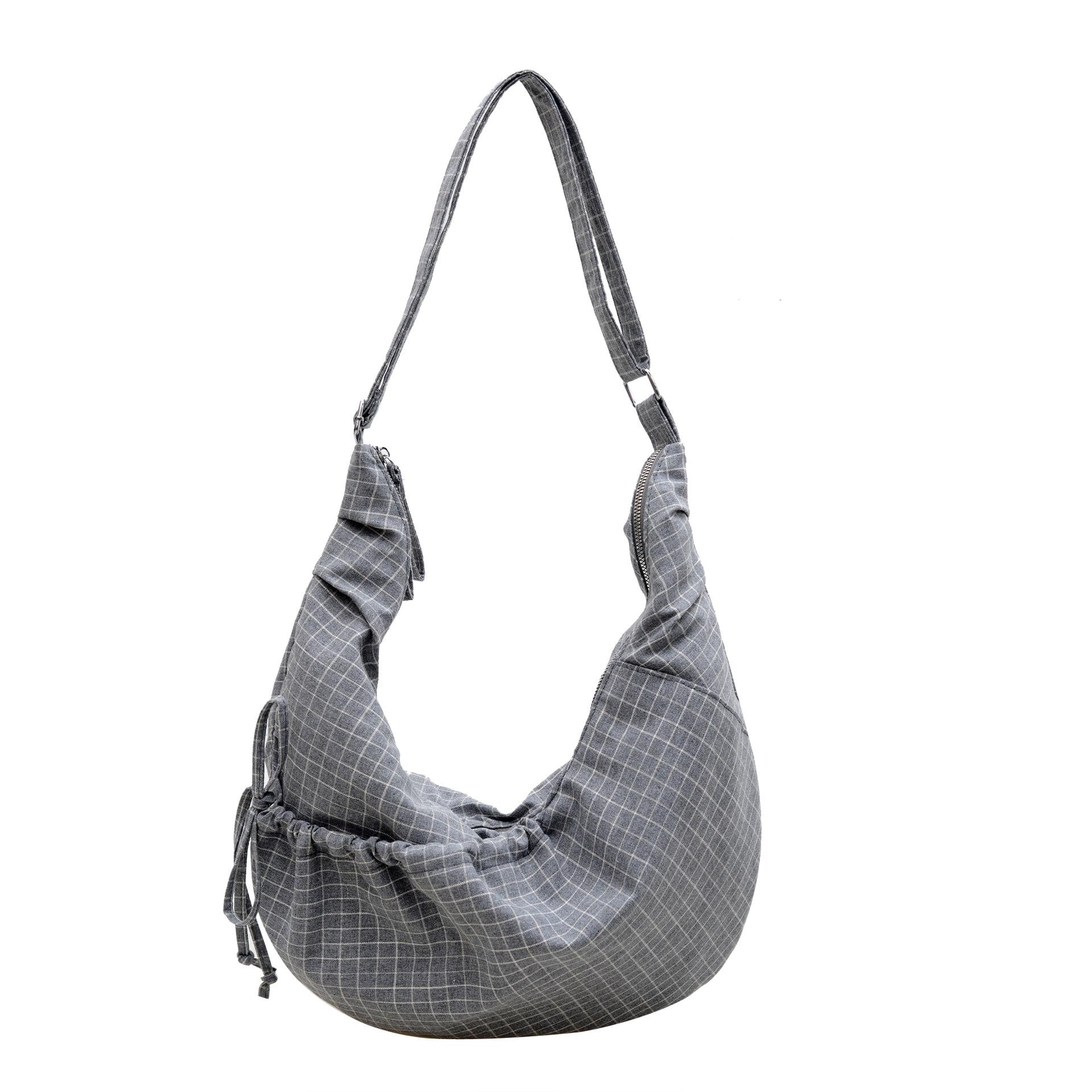 

Autumn 2026 Korean Pleated Fabric Dumpling Bag - Versatile Large Capacity Shoulder & Crossbody Style серый