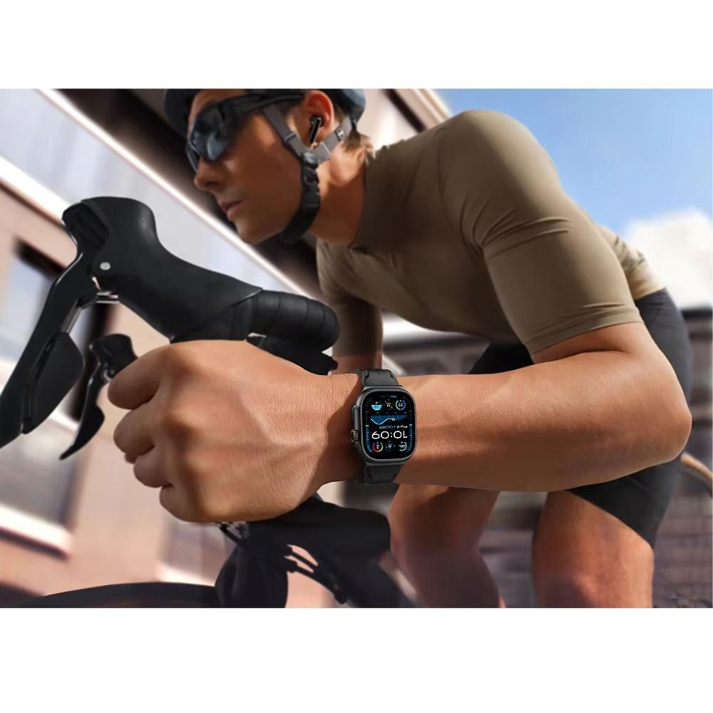 Men Silicone Strap for Apple Watch Ultra 3 2 1 49mm Soft Sports Band for Iwatch 11 10 9 8 7 6 5 4 Se3 46mm 44mm 45mm Bracelet