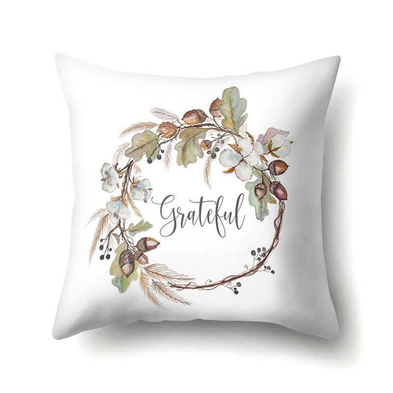 Thanksgiving Pillowcase Blessing Maple Leaf Pumpkin Sofa Cushion Cover Office Home Living Room Pillowcase