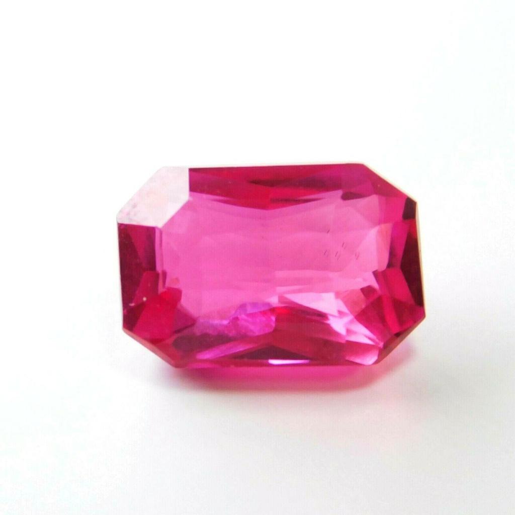 4.30 Carat Natural Sapphire Loose Gemstone CERTIFIED Pink Emerald Cut Ring Size