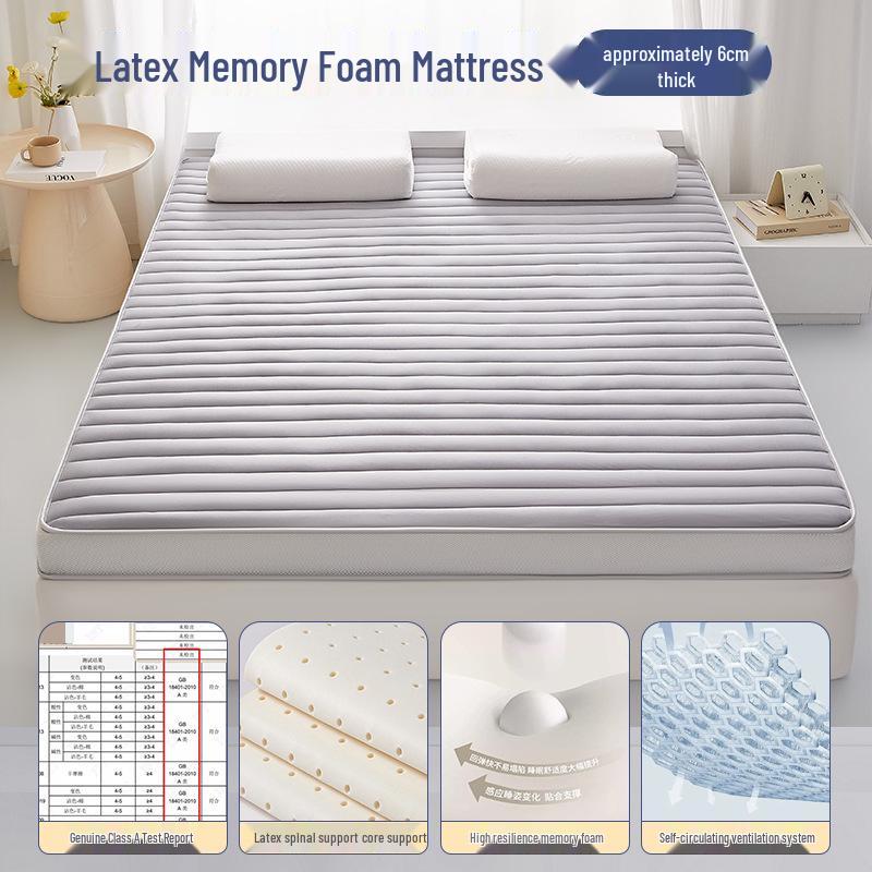 High Resilience Memory Foam Latex Mattress - Double Soft, Thickened for Dorm or Home Use.