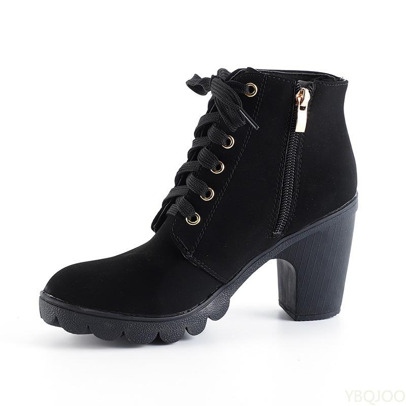 Fashion New Spring Winter Women Pumps Boots High Lace-up Ladies Shoes Simple comfortable versatile High Heels Boots