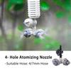 4/7mm Hanging Irrigation Cross Atomizing Nozzle, Drip Irrigation Garden Greenhouse Indoor Humidifier with Valve Anti-Drip Nozzle