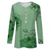 Damen-Oberteile mit Knopfleiste, Blusen, Damen-Oberteile, lässig, für den Alltag, langärmelig, V-Ausschnitt, modischer Aufdruck, Hemdoberteile, T-Shirt, Pulloveroberteile