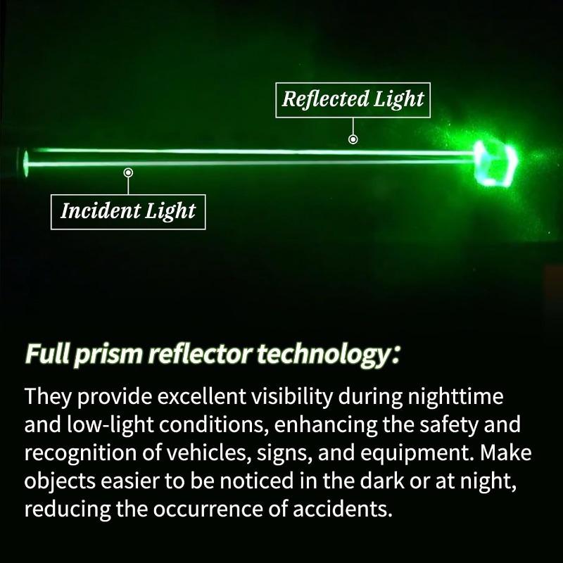10 Pcs High Visibility Reflective Stickers Waterproof Fluorescent Yellow Green for Car Motorcycle Bicycle Truck