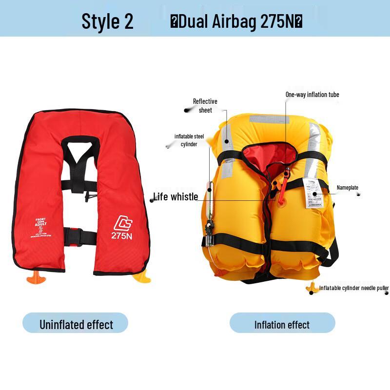 UOSU Professional 275N Double Airbag Portable Adult Life Vest One Size Fits All