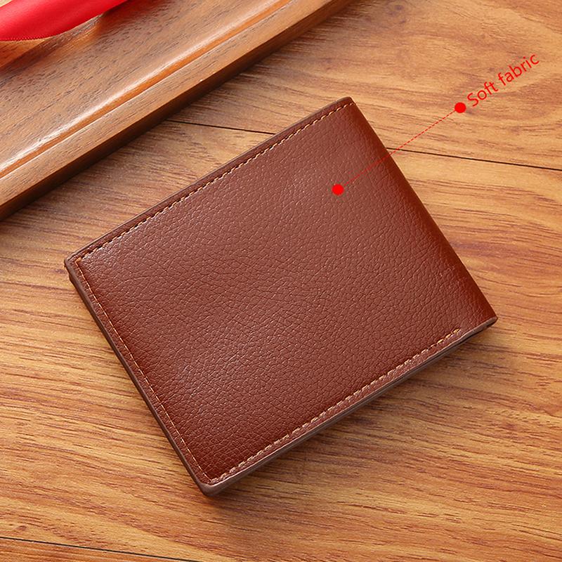 Men Short Bifold Faux Leather Masculina Credit Id Card Holder Wallet Billfold Purse Clutch Solid Hombre Business