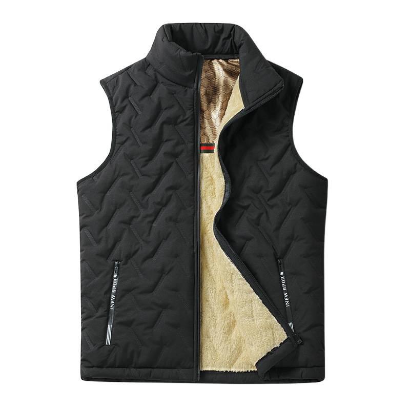Woodpecker Herren-Weste mit Fleece-Futter und Stehkragen - Herbst/Winter 2025, Unifarben, für mittleres und älteres Alter.