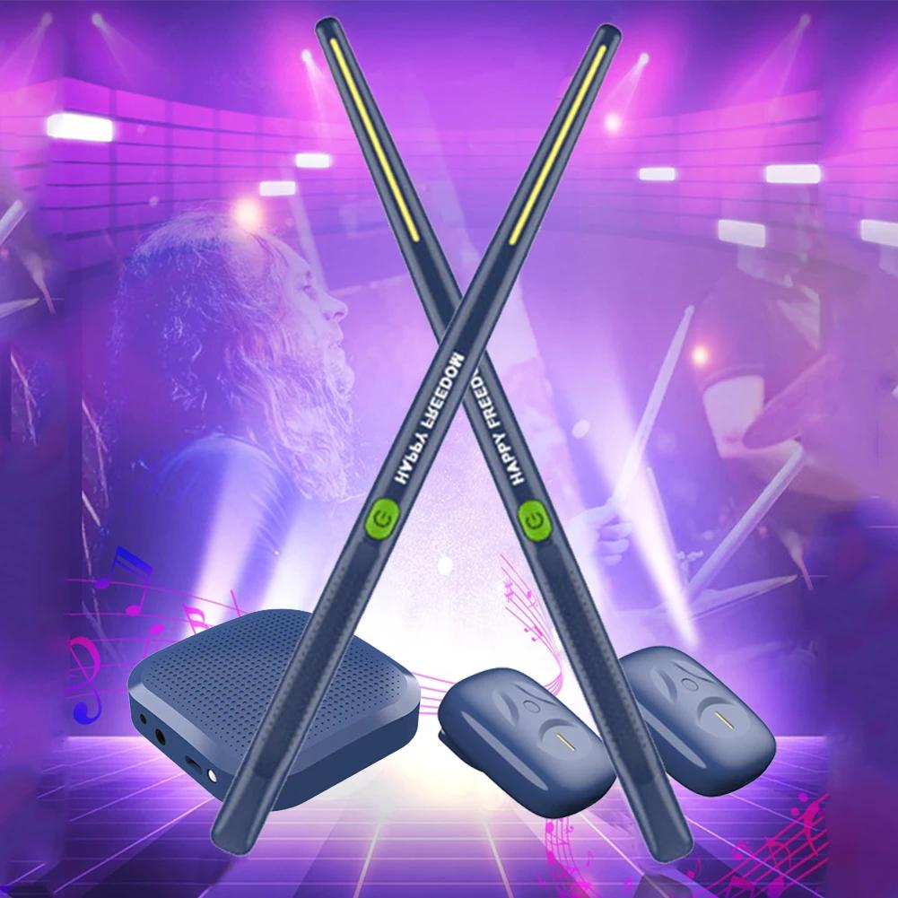 Electronic Virtual Air Drum Drumsticks Pedals Portable Virtual Reality Drum Kit Professional Gift for Adults Kids
