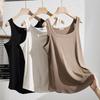 Women's Square Neck Wide Strap Tank Top Slim Fit Plus Size Korean Casual Ribbed Sleeveless Cami Vest Inner Top