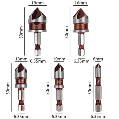 Cobalt Drill Bits 5 Piece Set with For Precision 82 Degree Tip for Improved Centering and Straight Hole Accuracy