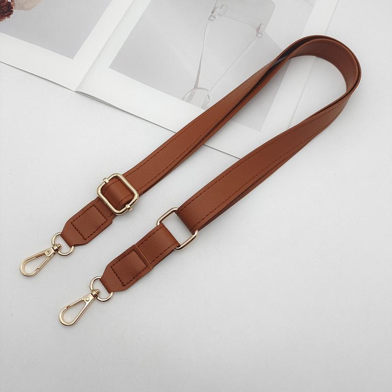 

New Bag Replacement Strap Accessories Pu Fine Grain Adjustable Messenger Bag Strap Narrow Single Shoulder Burden Reduction Strap Gun hook коричневий
