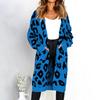 Women Cardigan Long Sleeve Knitted Sweater Spring Autumn Plus Size Leopard Print Cardigans Ladies Thick Clothes Outdoor