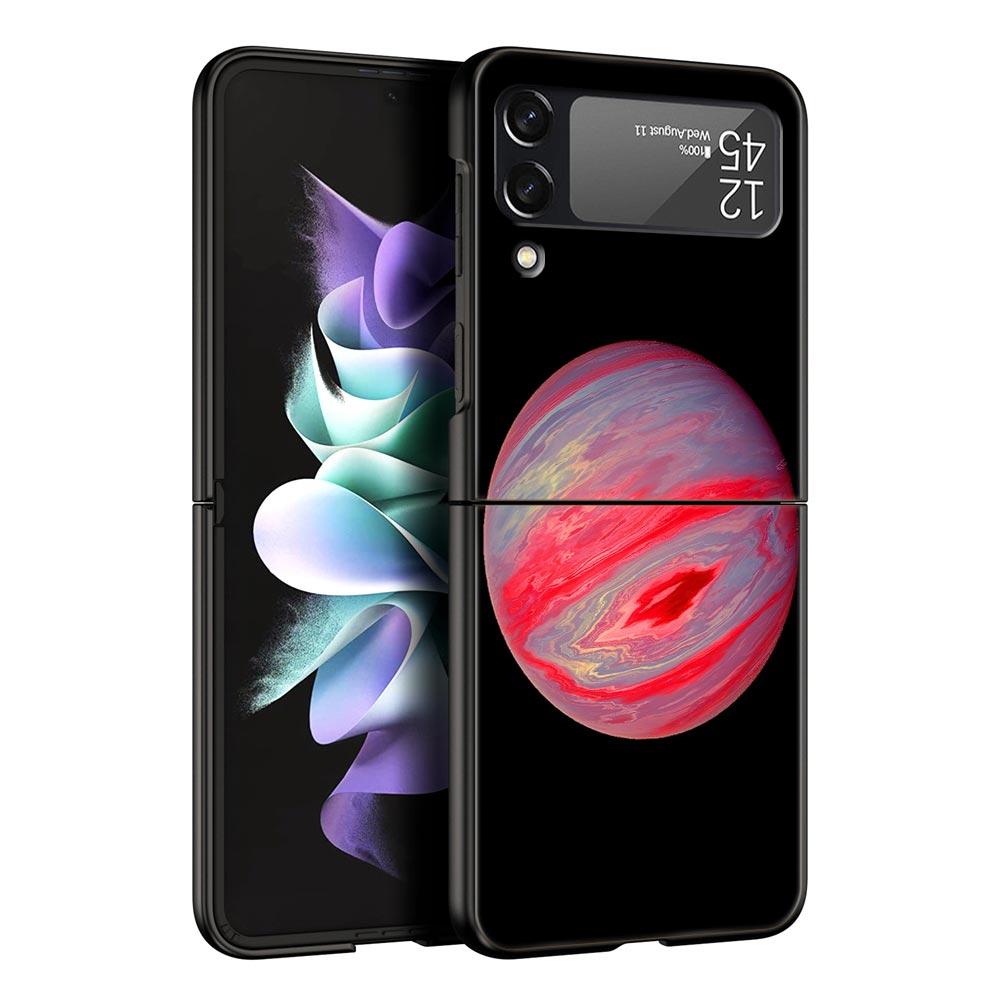 Husă pentru telefon Z Flip 4 pentru Samsung Galaxy Z Flip 3 5G ZFlip3 Flip3 zflip Flip4 Husă tare neagră pentru PC Estetică Space planet Shell