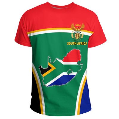 Jihoafrická republika Mapa Vlajka Grafické Pánské Tričko Móda Springbok 3D Tisk Trička Pro Muže Oblečení Znak Tričko Dashiki Topy