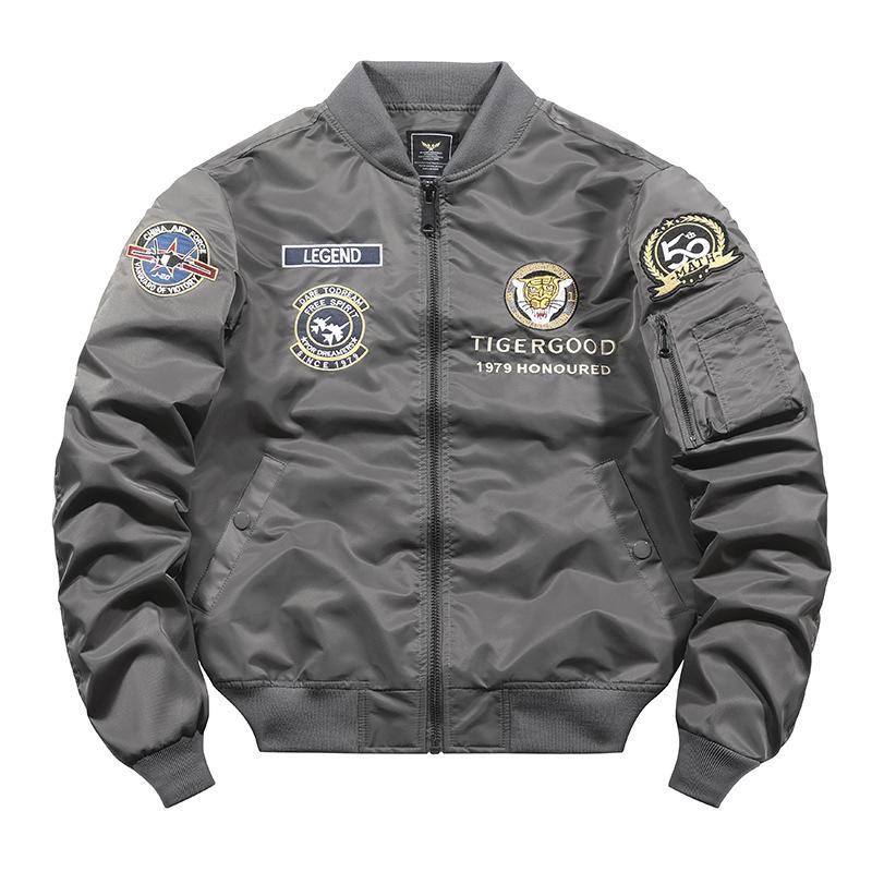 Cotton Jacket Embroidered Jacket Bomber Jacket Men's Flight Jacket