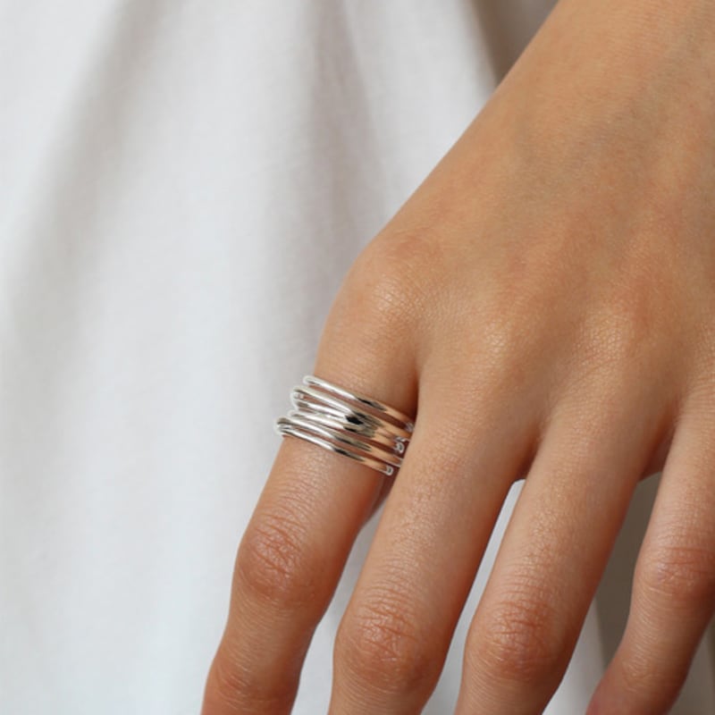 NORMALLEE [Silver 925] Weight Line Open Ring