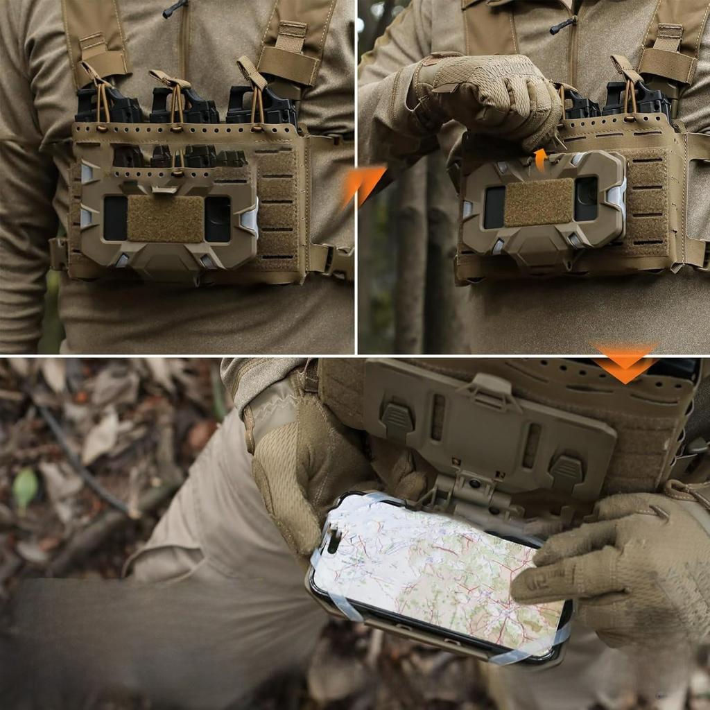 Taktischer MOLLE Handyhalter Faltbare Navigationsplatte Handy Ausrüstung Airsoft Jagdweste Zubehör