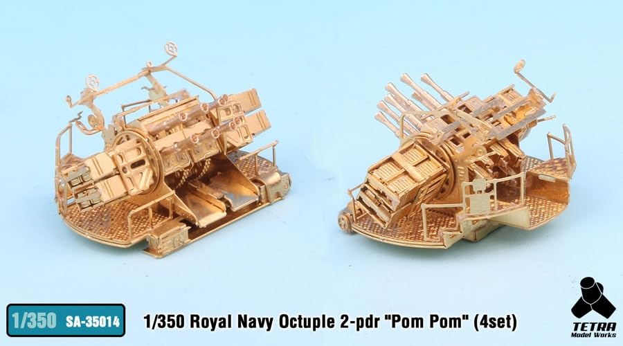 Tetra Model SA Series British Gun of Plastic Model Parts SA3514 1/350 2-pounder 8-barreled Pom-pom (set 4)