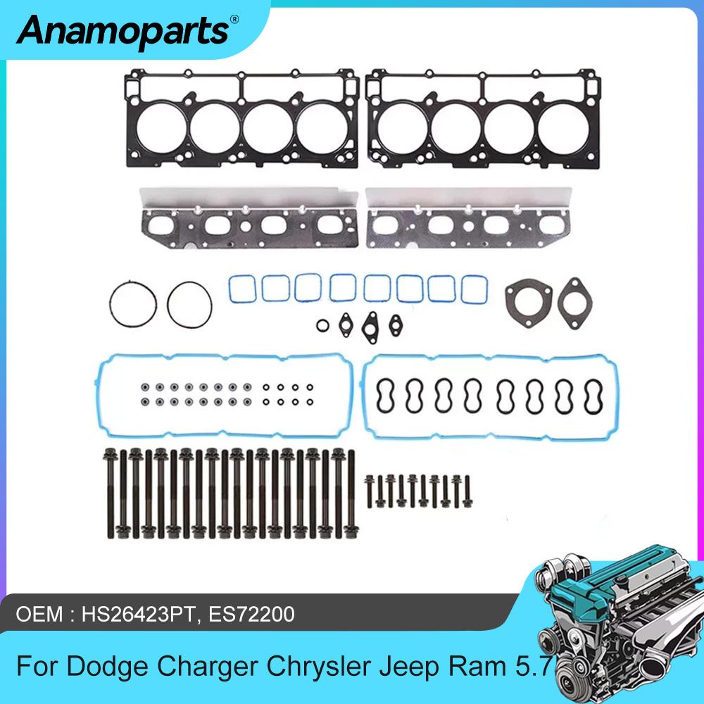 Engine Parts Full Gasket Bolt Set Fit 5.7 L V8 Gas For 09-15 Dodge Charger Chrysler Jeep Ram 5.7L HEMI HS26423PT, ES72200