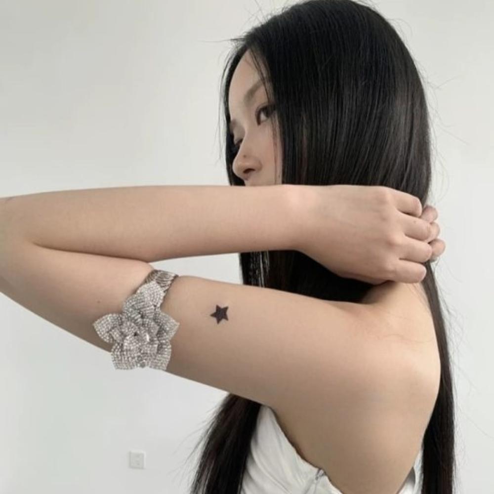 Bling Rhinestone Arm Cuff Bracelets Zinc Zinc Alloy Flower Upper Arm Bangle Flower Armband Arm Chain  Girls